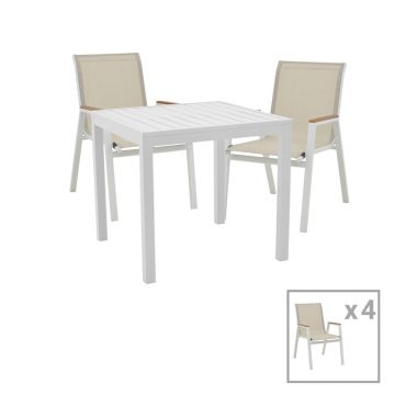 Set de sufragerie Azelie-Kliton É  set de 5 material Gri-aluminiu alb 77x55x94cm