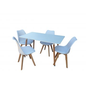 Set masa Habe cu 4 scaune, Alb