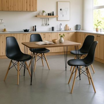 Set masa si scaune dining 5 buc. Julita - Polkan, Stejar, 120x60x82 cm