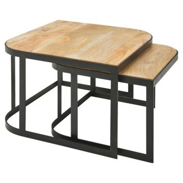 Set Măsuțe De Cafea din lemn, 60/60/40 cm