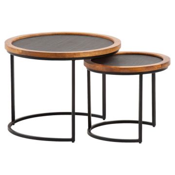 Set Măsuțe De Cafea din lemn, plastic, 60/60/46 cm