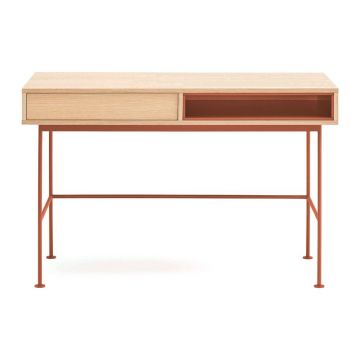 Birou cu blat cu aspect de lemn de stejar 60x120 cm Yoko – Teulat