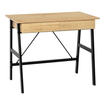 Birou cu sertare Lione, Stejar, 90x50x75 cm