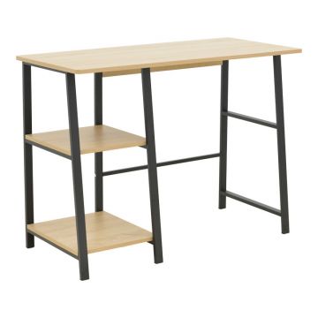 Birou de studiu Ferje cu rafturi Natural 100x48x75 cm