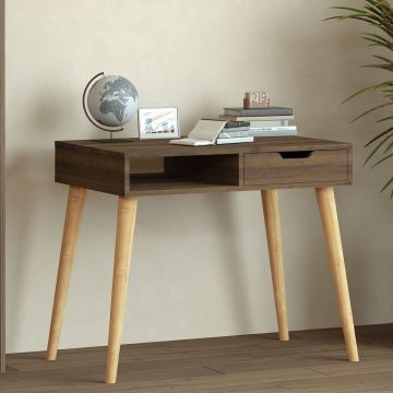 Birou, Hanah Home, Offer, 90x80x60 cm, Nuc antic / Lemn