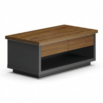 Birou profesionala Oscar, Nuanta Nuc-Antracit, Lemn, 120x60x42 cm