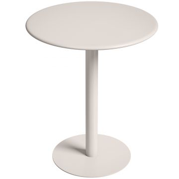 HOMCOM Masă rotundă de bucătărie pentru 2 persoane cu cadru din oțel, economisitoare de spațiu, 60 x 60 x 72 cm, bej | Aosom Romania