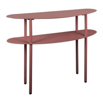 Masă consolă burgundy din metal 28x90 cm Riqueza – Leitmotiv