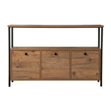 Masă consolă în culoare naturală cu aspect de lemn de pin 29,5x120 cm Solace – Kalune Design