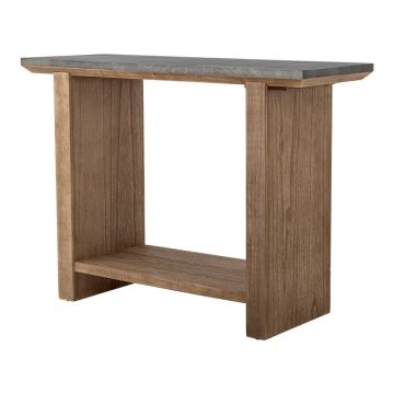 Masă consolă în culoare naturală cu blat metalic 40x110 cm Riva – Bloomingville