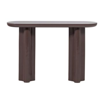 Masă consolă maro închis cu aspect lucios 35x120 cm Evara – WOOOD