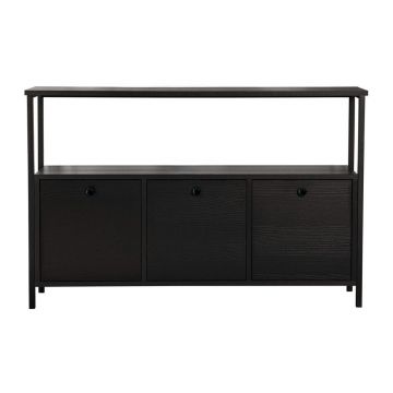 Masă consolă neagră cu aspect mat 29,5x120 cm Solace – Kalune Design
