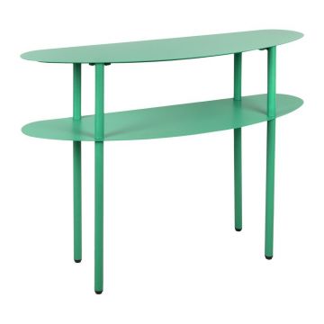 Masă consolă verde din metal 28x90 cm Cool Retro – Leitmotiv