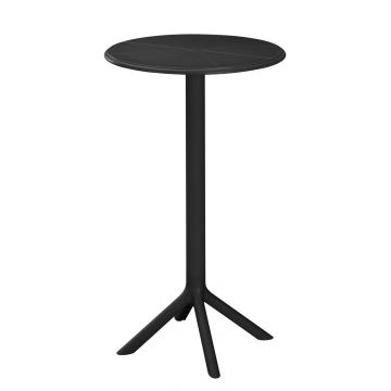 Masa de bar GRANADA   Φ61 x H107 CM - Negru