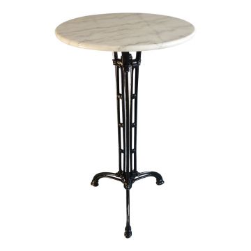 Masa de bar Meppo, fonta, Alb-Negru, 60x60x107 cm