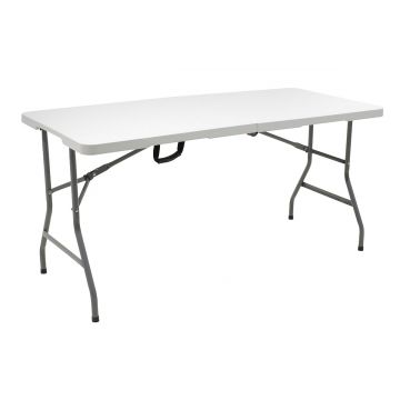 Masa de camping pliabila comerciala Rodeo  rama metalica Alb 152x60x74cm