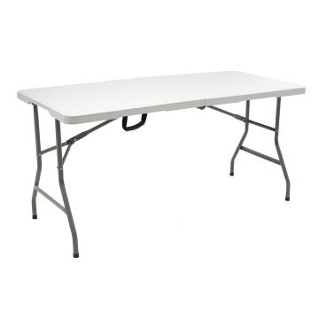 Masa de catering profesionala Rodeo pliabila granit, alb, 183x76x74 cm