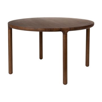 Masă de dining rotundă cu aspect de lemn de nuc ø 128 cm Storm – Zuiver