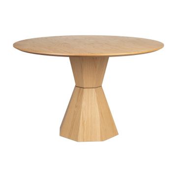 Masă de dining rotundă cu aspect de lemn de stejar ø 120 cm Lotus – Zuiver