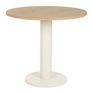 Masă de dining rotundă cu blat cu aspect de lemn de stejar ø 80 cm Sool – noo.ma