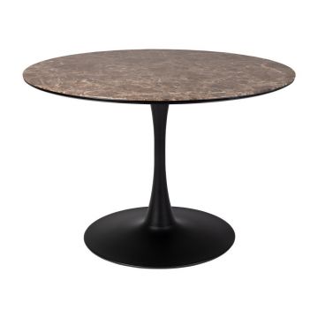 Masă de dining rotundă cu blat cu aspect de marmură ø 110 cm Maru – White Label