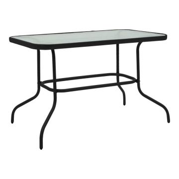 Masa de metal si sticla neagra Valor, 110x60x70 cm