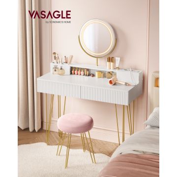 Masa de toaleta si machiaj Alb Vasagle 100x40x134.6 cm