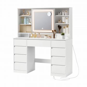 Masa de toaleta si machiaj Vasagle Alb 110x40x141.5 cm