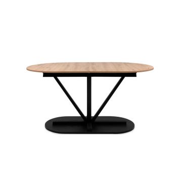 Masă din metal, material pe bază de lemn, 160-200/90/76 cm,