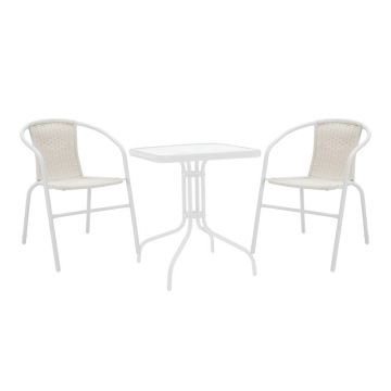 Masa dining Watson-Obbi, Alb, 70x70x70 cm