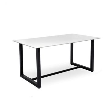 Masa ELVAR BLACK LEGS 160x90 CM - Alb