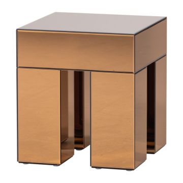 Măsuță auxiliară cu aspect lucios 45x45 cm Mirrox – WOOOD