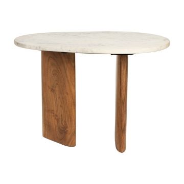 Măsuță auxiliară cu blat din marmură 37x56 cm Tanda – White Label