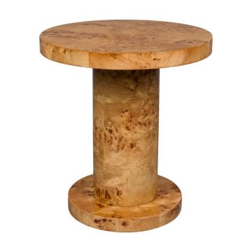 Măsuță auxiliară rotundă cu aspect de lemn de nuc ø 46 cm Quinn – Dutchbone