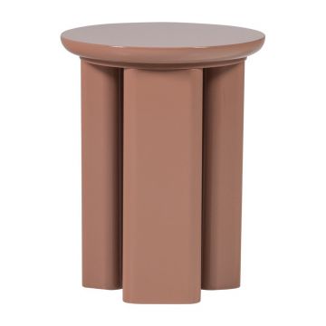 Măsuță auxiliară rotundă cu aspect lucios ø 40 cm Orivo – WOOOD