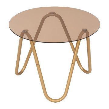 Măsuță auxiliară rotundă cu blat din sticlă ø 50 cm Ventana Round – Leitmotiv