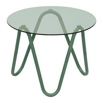 Măsuță auxiliară rotundă cu blat din sticlă ø 50 cm Ventana Round – Leitmotiv