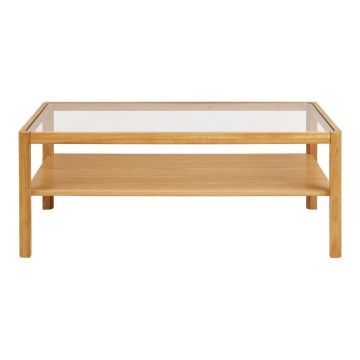 Măsuță de cafea în culoare naturală cu blat din sticlă 60x110 cm Lourmarin – House Nordic