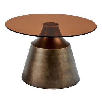 Măsuță de cafea maro rotundă din oțel ø 70 cm Dunsley – Actona