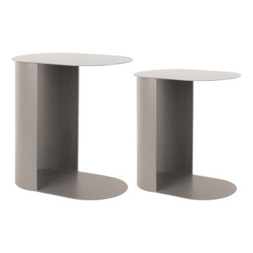 Măsuțe auxiliare 2 buc. din metal 30x45 cm Riqueza Oval – Leitmotiv