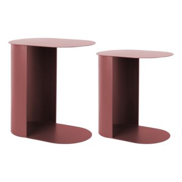 Măsuțe auxiliare 2 buc. din metal 30x45 cm Riqueza Oval – Leitmotiv