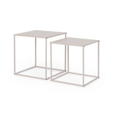Măsuțe de cafea bej 2 buc. din metal 38x38 cm Alrik – Yes Everyday