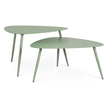 Măsuțe de cafea pentru exterior 2 buc. din oțel 73,5x77,5 cm Yvonne – Bizzotto