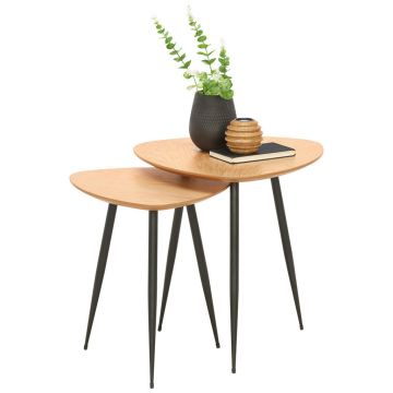 Set De Măsuțe Suprapuse din lemn, metal, material pe bază de lemn, 48/40/48/40/50/45 cm