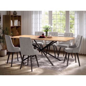 Set Masa Otis + 6 Scaune Talin Gri