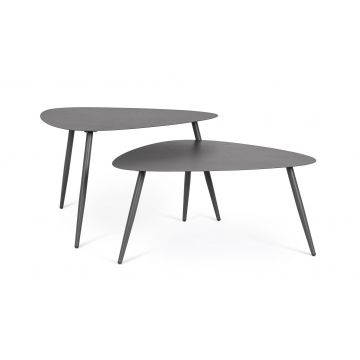 Set masute de cafea YVONNE SHAPE - Gri inchis