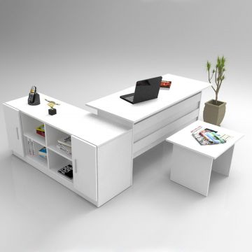 Set mobilier de birou Linta Max, 3 piese, Birou - Masuta - Consola, 140x60x74 cm