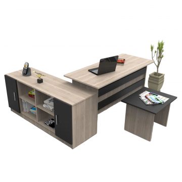 Set mobilier de birou Linta Max, 3 piese, Birou - Masuta - Consola, 140x60x74 cm