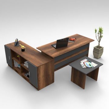 Set mobilier de birou Linta Max, 3 piese, Birou - Masuta - Consola