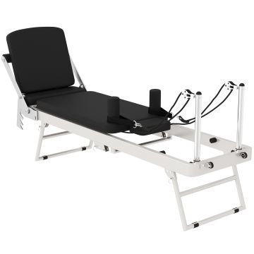 SPORTNOW Reformer Pilates Pliabil pentru Acasă cu 2 Benzi Elastice, Bară Reglabilă și Înălțime a Scripetelui, Trainer Multifuncțional pentru Antrenament Complet | Aosom Romania
